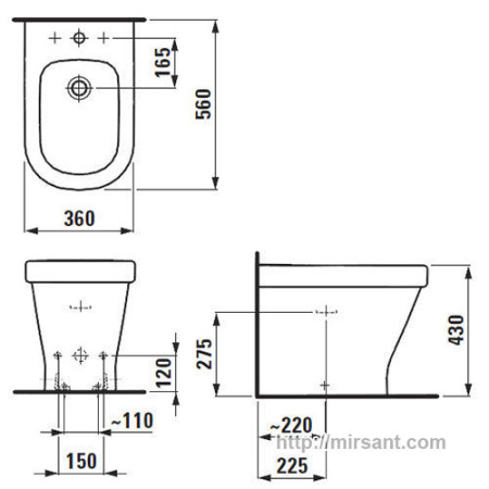 биде Laufen Palace_NEW 3270.1 напольное || 