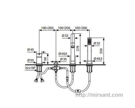 смеситель на ванну Emmevi Piper CR45120 хром. || 