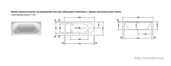 Акриловая ванна Duravit Darling New 180*80