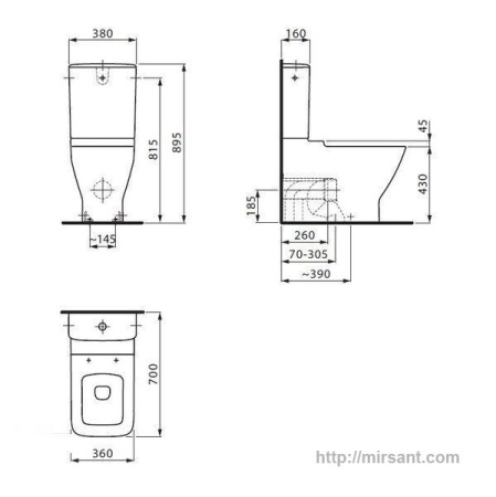 Унитаз Laufen Palace_NEW 2470.6 + 2870.0  напольный || 