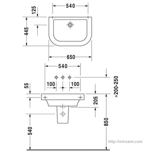 Раковина Duravit Happy D. 0418650000 65 см.