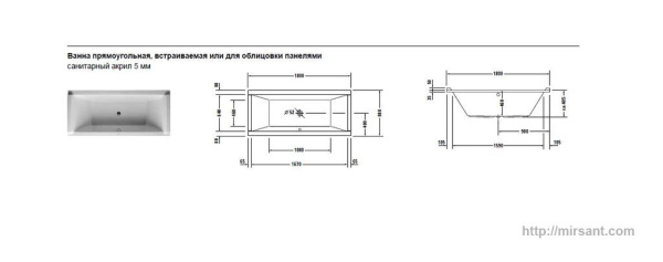 Ванна акриловая Duravit Starck 180*80