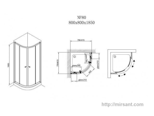 Душевой угол Koller Pool NF-90 90*90