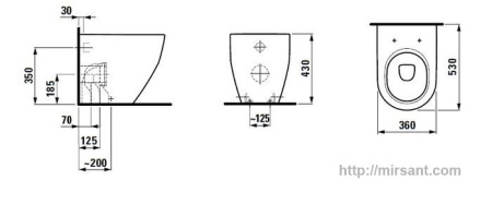 Биде Laufen Pro_NEW 3095.2 подвесное || 