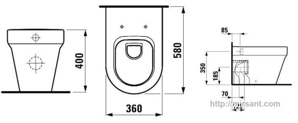 Унитаз Laufen Form 2167.1 напольный